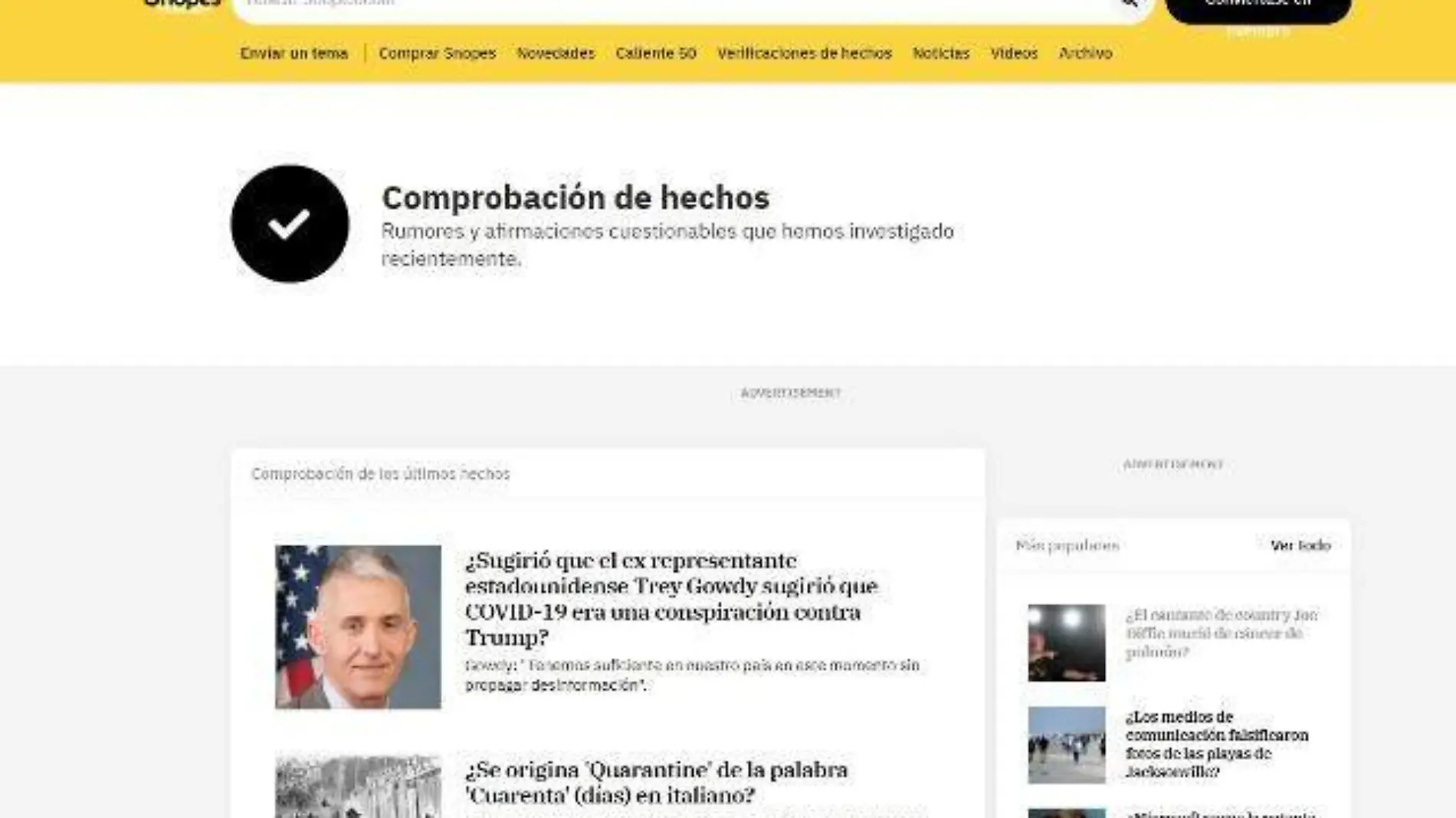 captura de pantalla snopes.com